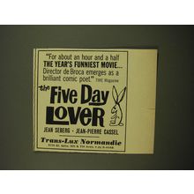 1961 The Five Day Lover Movie Ad - For about an hour and a halfv