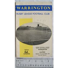 1969 programme Warrington v. Salford