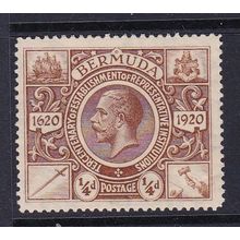 BERMUDA 1921 GV 1/4d MULTI-SCRIPT CA SIDEWAY MINT SG74