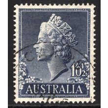 AUSTRALIA 1955/57: QUEEN ELIZABETH II DEFINITIVES - 1/0½d INDIGO USED (G4)
