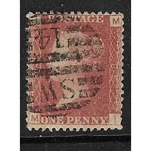 GB 1858 QUEEN VICTORIA 1d RED PLATE 82 OF USED SG43 MI