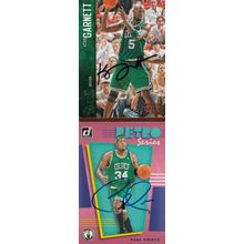 KEVIN GARNETT & PAUL PIERCE AUTOGRAPH 2012/19 BOSTON CELTICS HOF WORLD CHAMPIONS