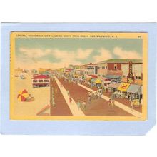 New Jersey Wildwood General Boardwalk View Looking South From Ocean Pier~656