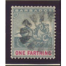 Barbados Stamp Scott #70, Used, One Farthing Seal of Colony