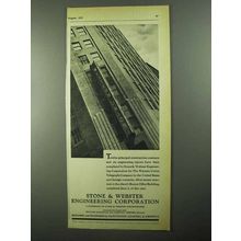 1931 Stone & Webster Engineering Ad - Western Union