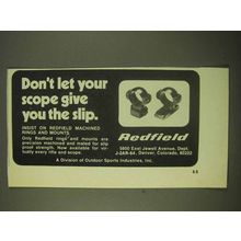 1974 Redfield Scope Mounts Ad - Don't Give You The Slip