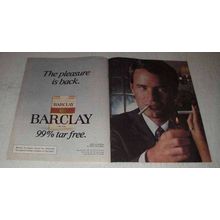 1981 2-page Barclay Cigarettes Ad - The Pleasure is Back
