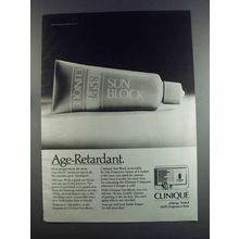 1982 Clinique Sun Block Ad - Age-Retardant