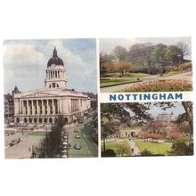multiview, NOTTINGHAM, used vintage postcard by E T W Dennis 1968 postmark =