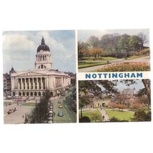 multiview, NOTTINGHAM, used vintage postcard by E T W Dennis 1968 postmark #