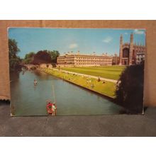 CLARE COLLEGE & KING'S COLLEGE CHAPEL, Cambridge used postcard 1971 pm =