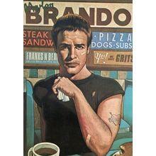 Marlon Brando In American Diner Rare French Portrait Postcard