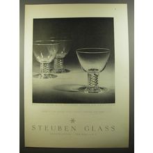 1954 Steuben Glass Advertisement - Cocktail Glass with Spiral Air Twist Stem