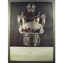 1954 Steuben Glass Advertisement - The Plains Engraved Bowl by Bruce Moore