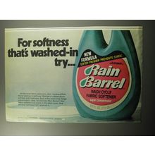 1973 Rain Barrel Fabric Softener Ad - For softness that's washed-in