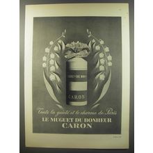 1956 Caron Le Muguet du Bonheur Ad - Toute la gaiete et le charme de Paris