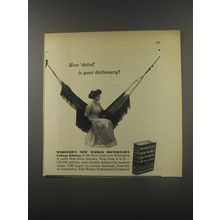 1956 Webster's New World Dictionary Ad - Hammock