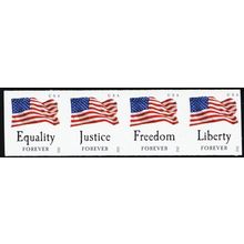 4640b, Mint NH Flag Imperforate Strip of Four Error * Stuart Katz