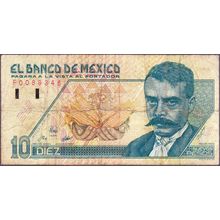 1992 Mexico Banknote 10 Pesos