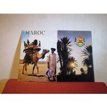 multiview, MOROCCO, MAROC used postcard 12c BARBADOS STAMP =