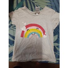 girls size 6 rainbow grey top