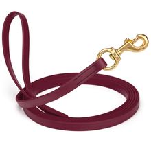 Dog Pet Leash Merlot Burgundy w/ Brass Hardware W 5/8" - L33'