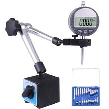 Electronic Digital Dial Indicator with Magnetic Base Holder Fine Adjustable Long