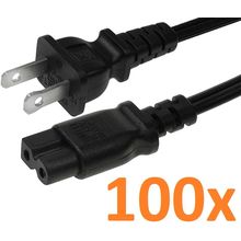 Lot (100) US 2 Prong Pin 6ft Polarized Power Cord Cable