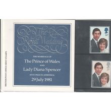 GB stamps 1981 Presentation Pack - SG 1160-1161 - Charles & Diana Wedding