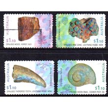 AUSTRALIA: 2020, OPALISED FOSSILS, SET 4 USED SELF-ADHESIVE STAMPS. 531/532