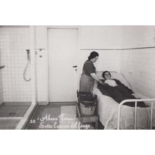 Abano Terme Old Italian Hospital Sick Woman Nurse d In Bed Real Photo Postcard