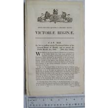 1852 Act of Parliament: General Board of Health, Public Health