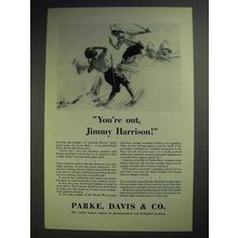 1929 Parke, Davis & Co. Pharmaceutical Ad - You're Out!