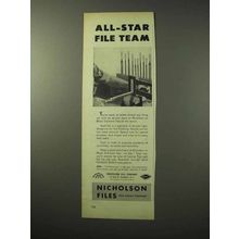 1950 Nicholson Black Diamond Files Ad - All-Star Team