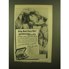 1950 Norwood Director Exposure Meter Ad - Bird Dog