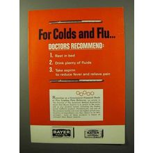 1964 Bayer Aspirin Ad - For Colds and Flu