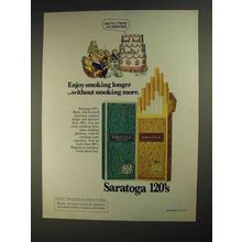 1975 Saratoga 120's Cigarettes Ad - Smoking
