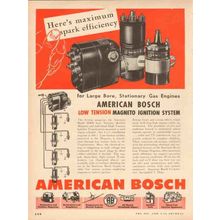 AMERICAN BOSCH 1953 maximum spark efficiency engine magneto vintage ad