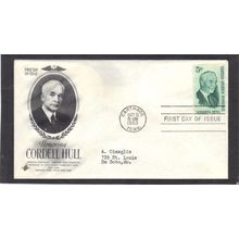 FDC Art Craft 1235 5c Cordell Hull (Cachet-Typed/A) CV39087