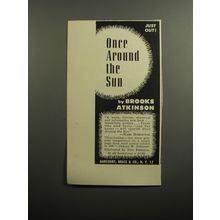 1951 Harcourt, Brace and Company Book Ad - Once Around the Sun, Brooks Atkinson