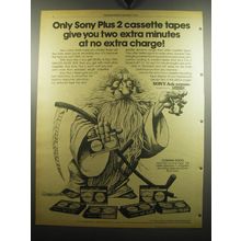 1975 Sony Plus 2 Cassette Tapes Ad - Give You Two Extra Minutes