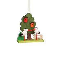 11-0611 - Christian Ulbricht Ornament - Stork Couple at Tree - 3.25"H x 2.8"W...