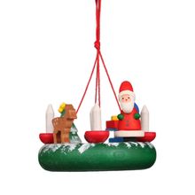 10-0660 - Christian Ulbricht Ornament - Wreath With Santa - 2"H x 2.25"W x 2....