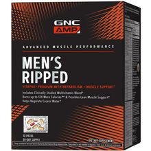 GNC AMP Men’S Ripped Vitapak Program, 4 in 1 Product Vitamin Pack, Metabolism &