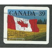 CAN 1989 39c (S/A) 'CANADIAN FLAG AND PRAIRIE'(IMPERFED) FINE USED (EBID41-623)