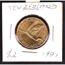 1991 New Zealand $2 Coin