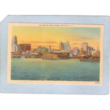 New York Buffalo Skyline From Harbor ny_box4X1~2662