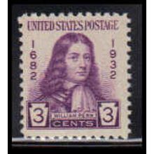 724 3c William Penn Fine MNH O3435