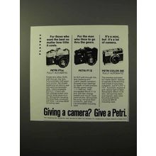 1973 Petri FTEE, FT II and Color 35E Cameras Ad