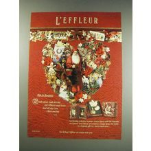 1991 L'effleur Holiday Collection Cologne Spray Ad - Rich in romance